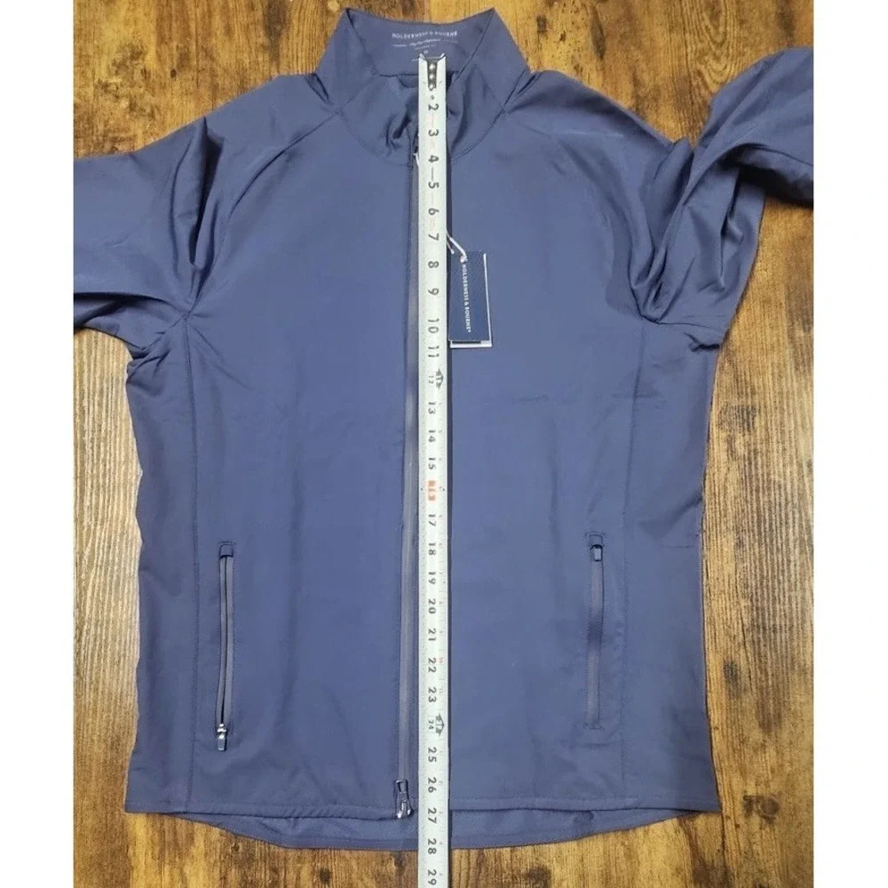 Holderness & Bourne Tailored Fit Hyde Jacket Men's Medium Navy Full Zip Golf NWT